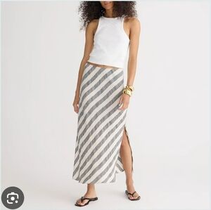 J Crew Gwyneth slip skirt in striped linen BY900 XS, NWT